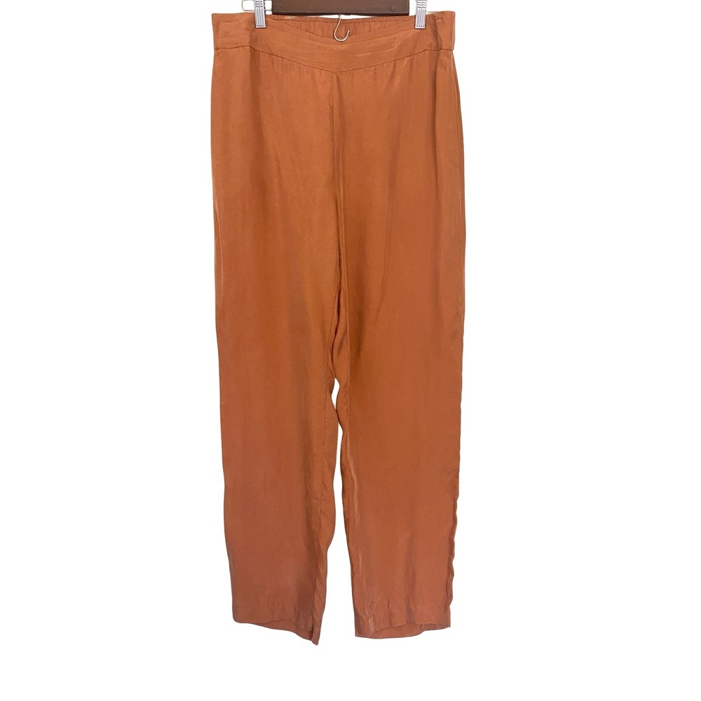 Soft Surroundings Women's Pants M Burnt Orange‎ Cupro Viscose Wide Leg Boho